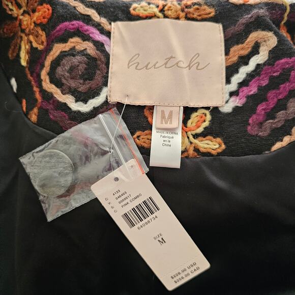 NWT HUTCH ANTHROPOLOGIE Women's Multicolor Floral Embroidered Boho Coat Sz M - Picture 5 of 16